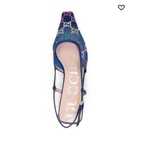 Gucci Blue Denim Slingback Pump